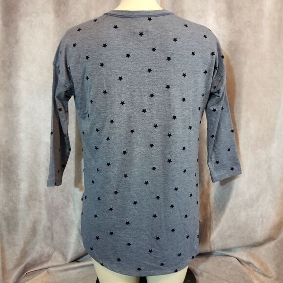 Bobeau Blue Flocked Star Top Size Small - Picture 3 of 8